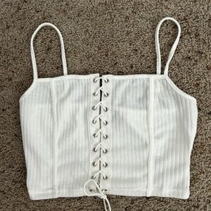 White cropped tank top